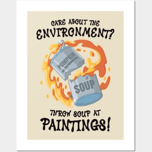 Throw soup at paintings - climate crisis (on dark colors) Posters and Art